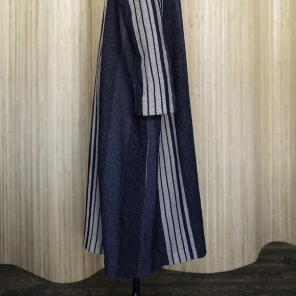 45rpm Button-up Blue Long Sleeve with Collar Dress - Picture 2 of 4